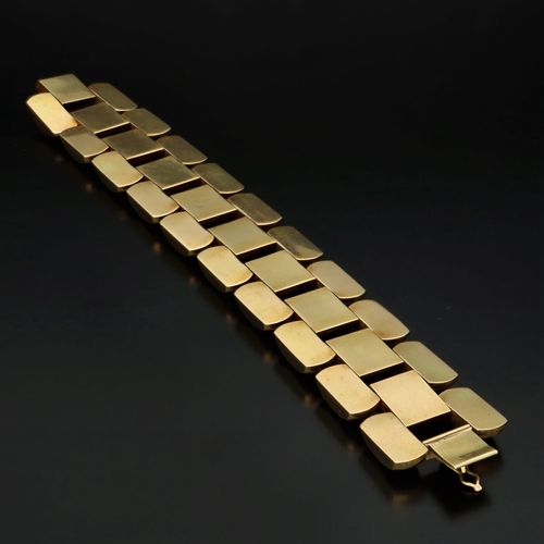 14k Gold Art Deco Tank Bracelet image-6