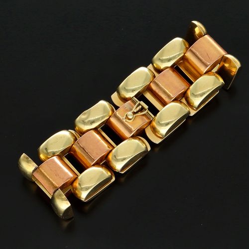 14k Gold Art Deco Tank Bracelet image-5
