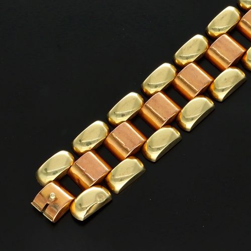 14k Gold Art Deco Tank Bracelet image-3