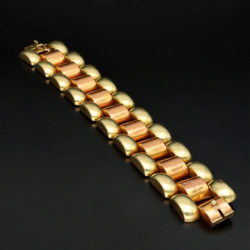14k Gold Art Deco Tank Bracelet image-1
