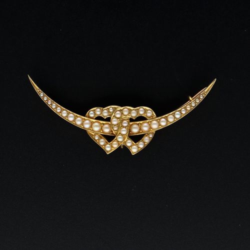 15ct Gold Pearl Brooch image-1