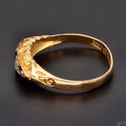 18ct Yellow Gold Victorian Sapphire & Diamond Ring
