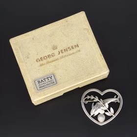 George Jensen Silver Dolphin Brooch