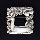 Sterling Silver "Fawn & Squirrel" Pattern Brooch
