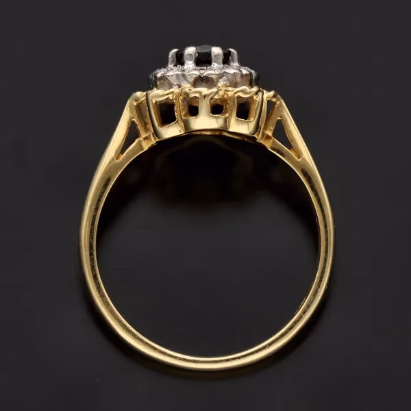 18ct Gold Sapphire Diamond Ring London 1971