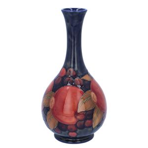 Early 20th Century William Moorcroft Pomegranate Bottle Vase
