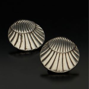Pair of Silver Earclips by Arno Malinowski