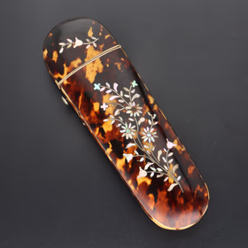 Tortoiseshell & Mother Of Pearl Inlaid Spectacles Case