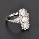 Platinum Triple Diamond Cluster Ring