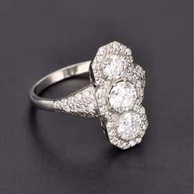 Platinum Triple Diamond Cluster Ring