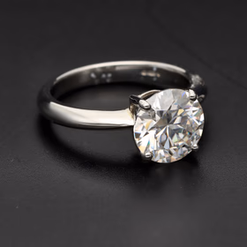Platinum Moissanite Solitaire Ring