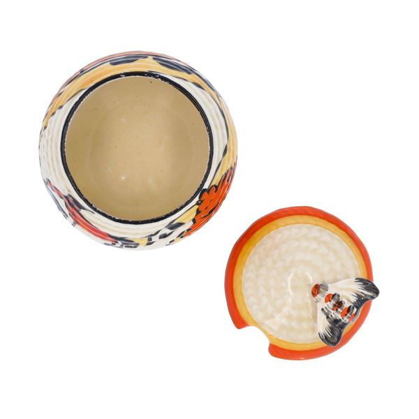 Clarice Cliff House and Bridge Preserve Pot