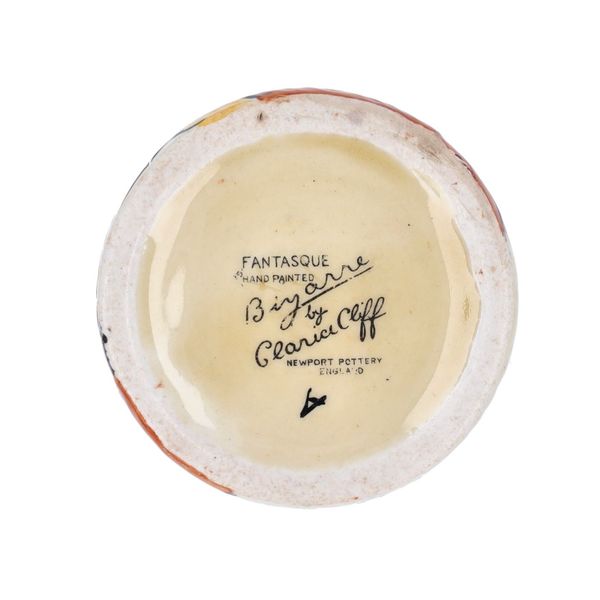 Clarice Cliff House and Bridge Preserve Pot