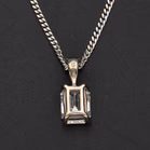 18ct White Gold 0.88ct Emerald-Cut Diamond Solitaire Pendant Necklace