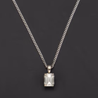 18ct White Gold 0.88ct Emerald-Cut Diamond Solitaire Pendant Necklace