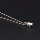 18ct White Gold 0.88ct Emerald-Cut Diamond Solitaire Pendant Necklace