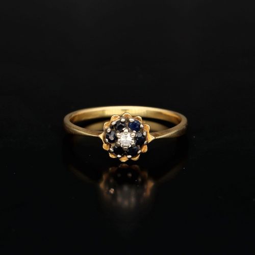 18ct Gold Sapphire and Diamond Ring image-2