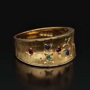 18ct Gold Multi Gemstone Ring