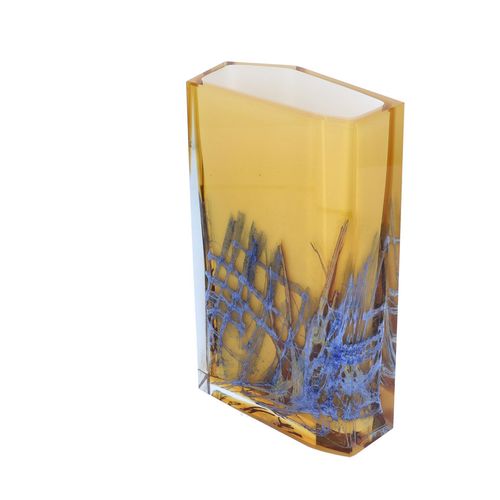 Exbor XL Yellow Glass Vase by Pavel Hlava image-3