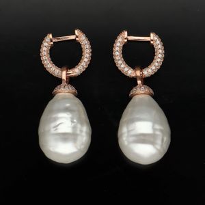 Silver Rose Gold Plated Baroque Pearl Earrings