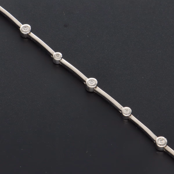 9ct White Gold and Diamond Bracelet
