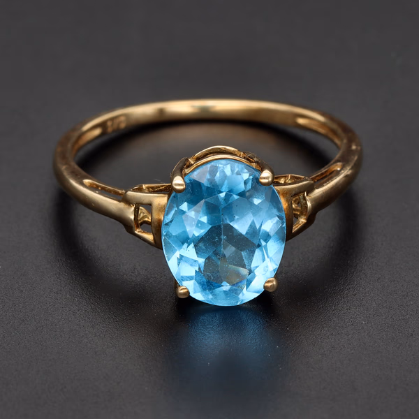 9ct Yellow Gold Blue Topaz Ring