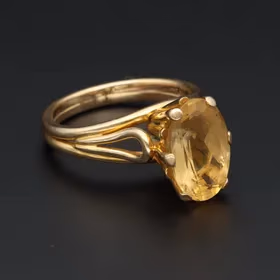 Gold 4ct Citrine Ring