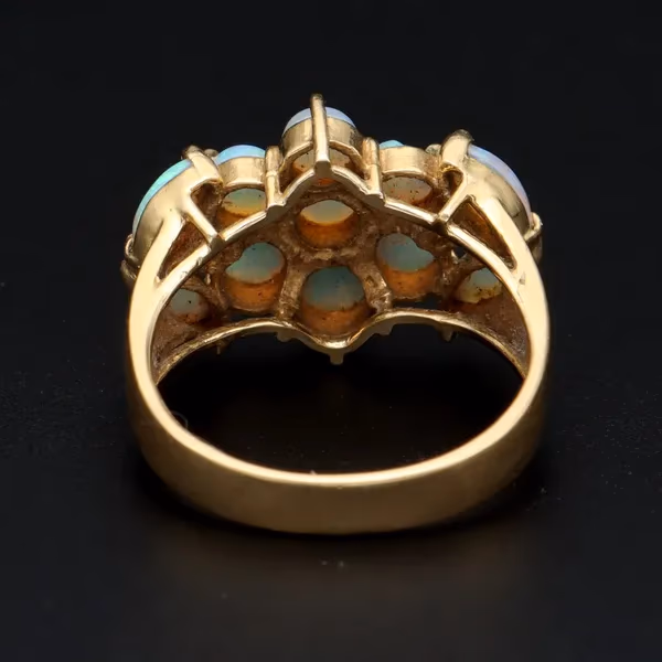 14KT Gold Opal and Diamond Ring