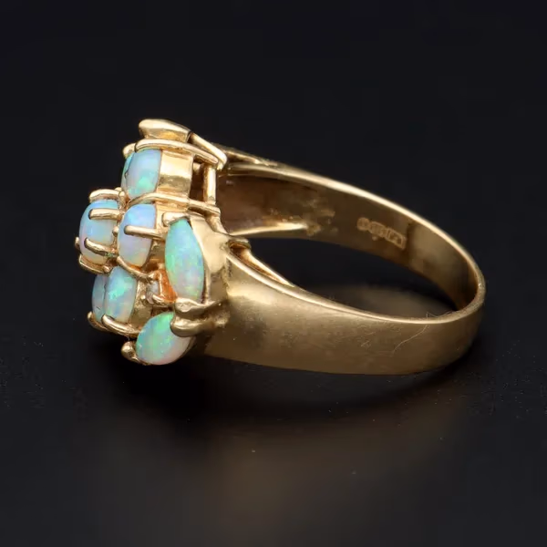 14KT Gold Opal and Diamond Ring