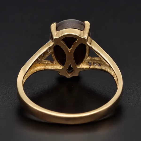 Gold Ammolite Spinel Ring