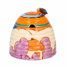 Clarice Cliff Blue Autumn Beehive Honey Pot