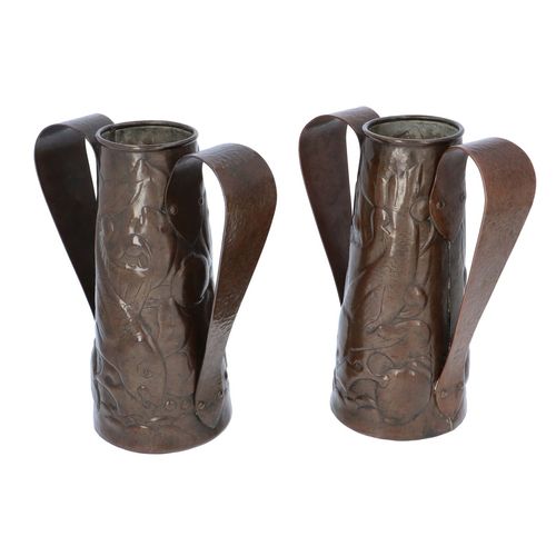 Quality Pair of Newlyn Arts and Crafts Vases by Obed Nicholls image-2