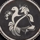 Rare Iron and Sterling Silver Bird Design Brooch