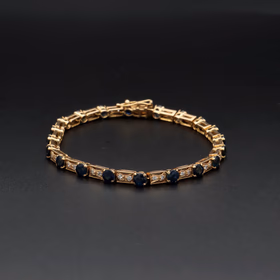 18ct Yellow Gold Sapphire & Diamond Bracelet