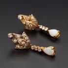 14ct Gold Opal and Diamond Cluster Earrings