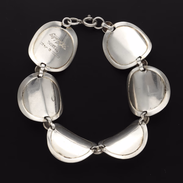 Vintage Swedish Modernist Sterling Silver Bracelet