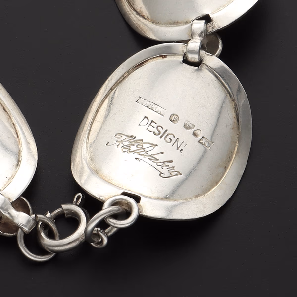 Vintage Swedish Modernist Sterling Silver Bracelet