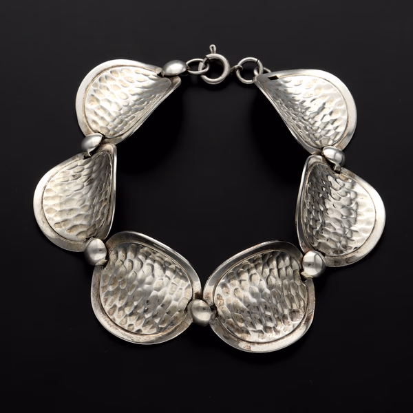 Vintage Swedish Modernist Sterling Silver Bracelet