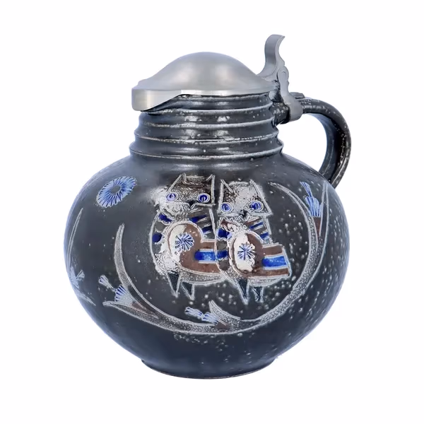 Westerwald Modernist Salt Glazed Jug by Wim Mühlendyck