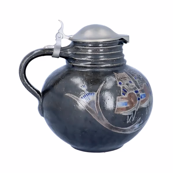 Westerwald Modernist Salt Glazed Jug by Wim Mühlendyck
