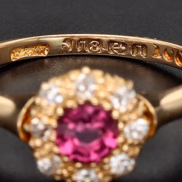 18ct Gold Ruby and Diamond Ring