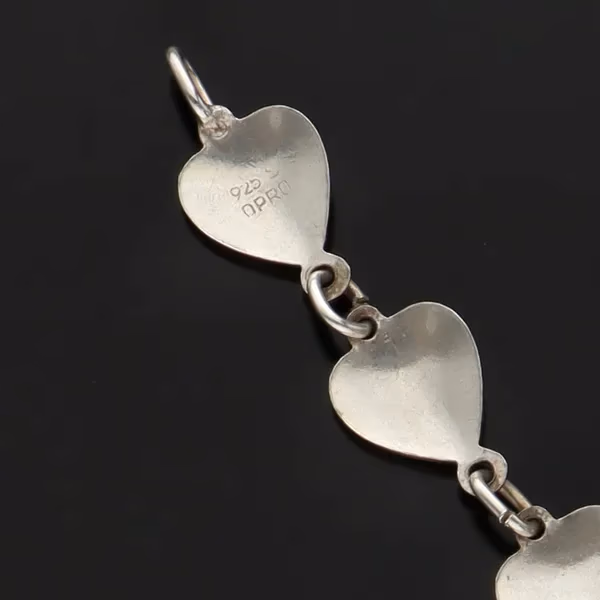 Delicate Norwegian Silver and Enamel Panel Bracelet