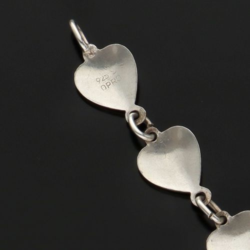 Delicate Norwegian Silver and Enamel Panel Bracelet image-4