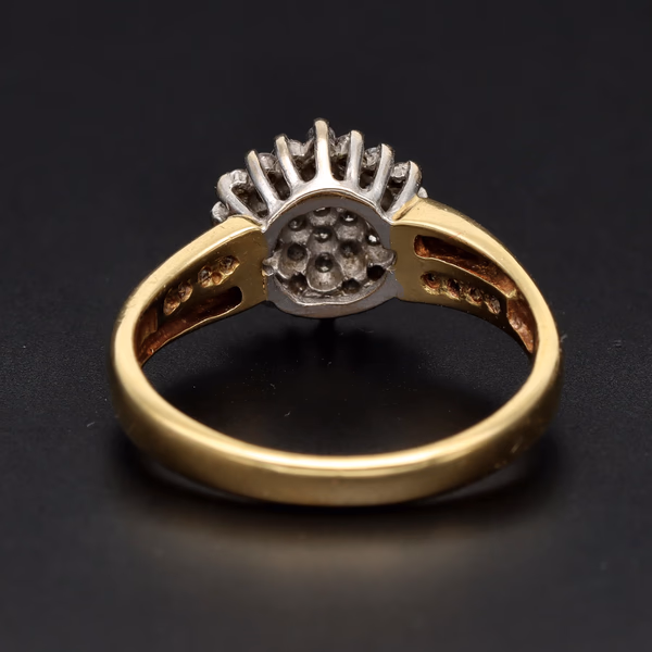 Vintage 18ct Yellow Gold Diamond Cluster Ring