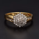 Vintage 18ct Yellow Gold Diamond Cluster Ring