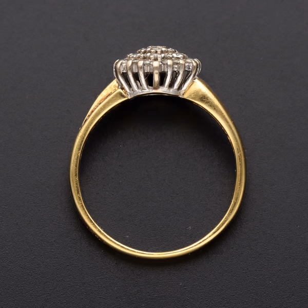 Vintage 18ct Yellow Gold Diamond Cluster Ring