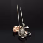 Vintage 14ct Gold Diamond and Ruby Butterfly Clip