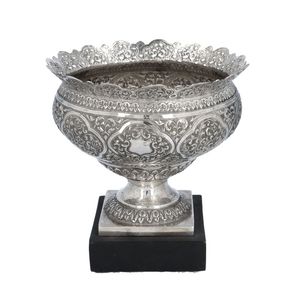 19th Century Indian Silver Rose Bowl