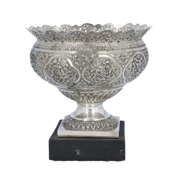 19th Century Indian Silver Rose Bowl