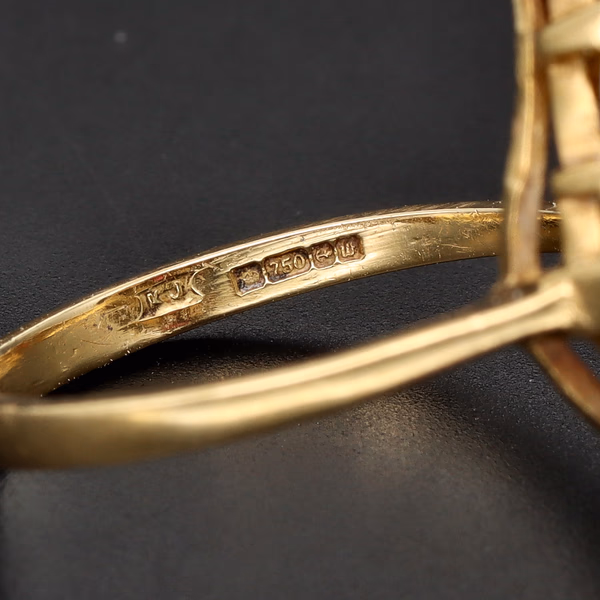 1990s Opal & Garnet Harlequin Ring